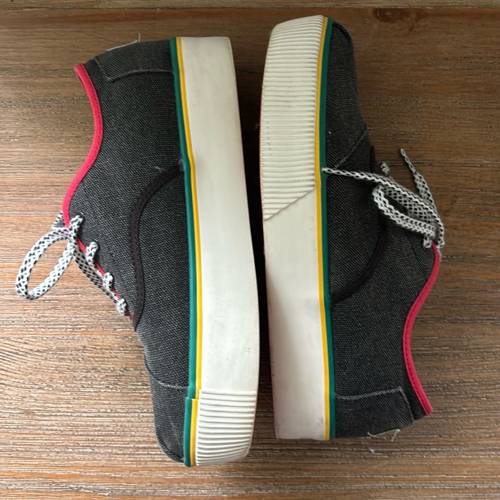 TOMS Cordones Boardwalk Black and Primary Color Platform Lace Tie Shoes Size 8.5 - Picture 12 of 17